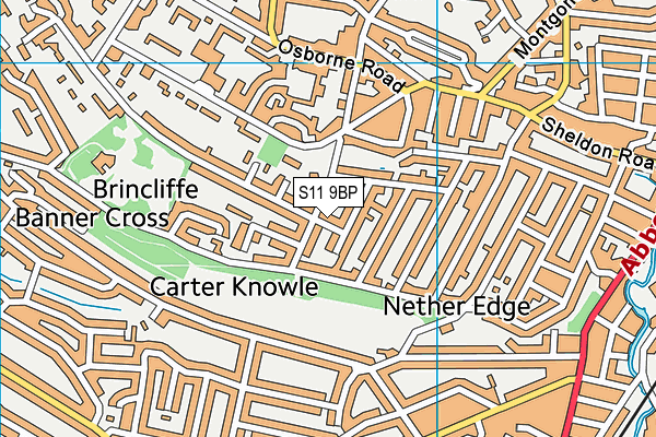 S11 9BP map - OS VectorMap District (Ordnance Survey)