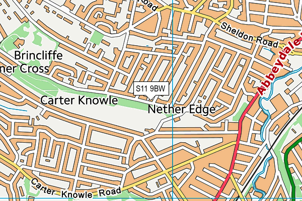 S11 9BW map - OS VectorMap District (Ordnance Survey) S11 9BW map - OS VectorMap District (Ordnance Survey)