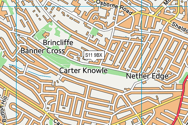 S11 9BX map - OS VectorMap District (Ordnance Survey) S11 9BX map - OS VectorMap District (Ordnance Survey)