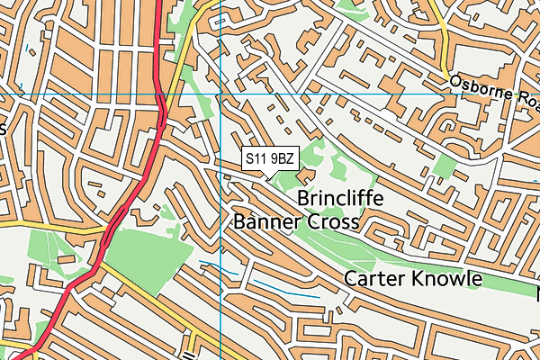 S11 9BZ map - OS VectorMap District (Ordnance Survey) S11 9BZ map - OS VectorMap District (Ordnance Survey)
