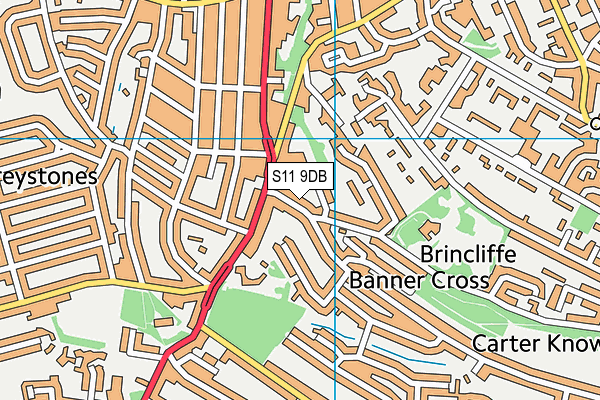 S11 9DB map - OS VectorMap District (Ordnance Survey) S11 9DB map - OS VectorMap District (Ordnance Survey)