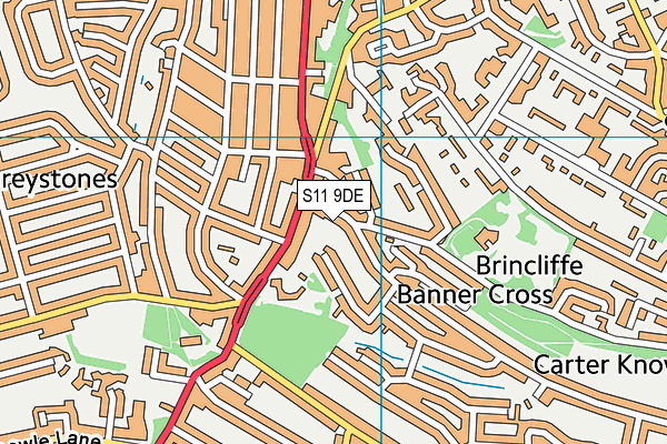 S11 9DE map - OS VectorMap District (Ordnance Survey) S11 9DE map - OS VectorMap District (Ordnance Survey)