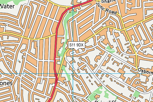 S11 9DX map - OS VectorMap District (Ordnance Survey) S11 9DX map - OS VectorMap District (Ordnance Survey)