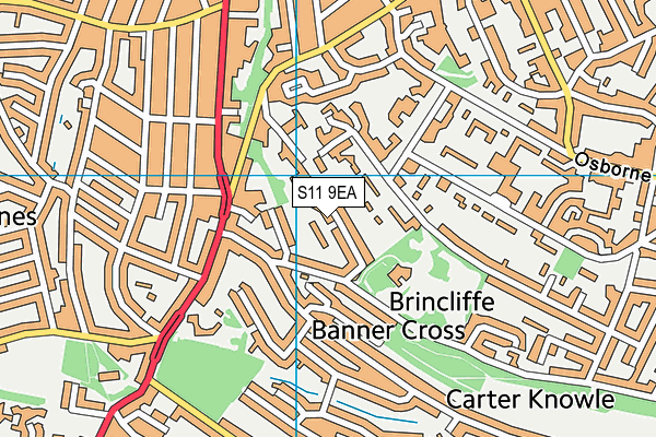 S11 9EA map - OS VectorMap District (Ordnance Survey) S11 9EA map - OS VectorMap District (Ordnance Survey)