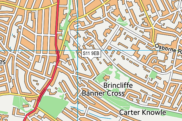 S11 9EB map - OS VectorMap District (Ordnance Survey) S11 9EB map - OS VectorMap District (Ordnance Survey)
