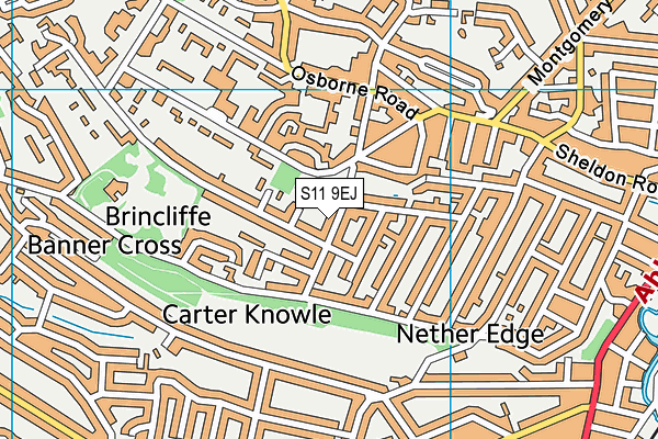 S11 9EJ map - OS VectorMap District (Ordnance Survey) S11 9EJ map - OS VectorMap District (Ordnance Survey)