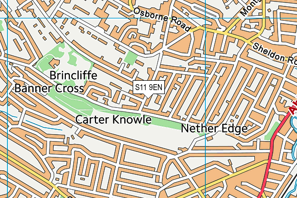 S11 9EN map - OS VectorMap District (Ordnance Survey) S11 9EN map - OS VectorMap District (Ordnance Survey)
