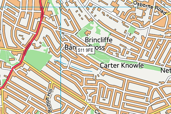 S11 9FE map - OS VectorMap District (Ordnance Survey) S11 9FE map - OS VectorMap District (Ordnance Survey)