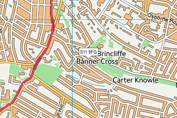 S11 9FG map - OS VectorMap District (Ordnance Survey) S11 9FG map - OS VectorMap District (Ordnance Survey)