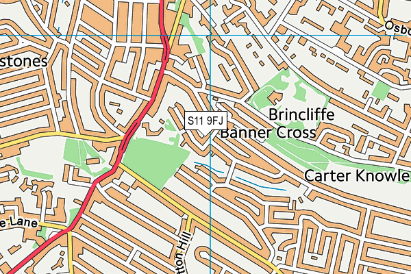 S11 9FJ map - OS VectorMap District (Ordnance Survey) S11 9FJ map - OS VectorMap District (Ordnance Survey)