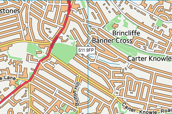 S11 9FP map - OS VectorMap District (Ordnance Survey) S11 9FP map - OS VectorMap District (Ordnance Survey)