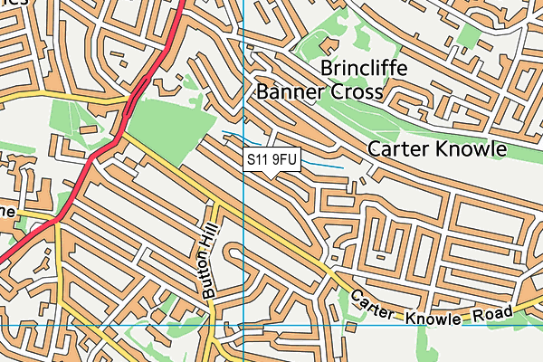 S11 9FU map - OS VectorMap District (Ordnance Survey) S11 9FU map - OS VectorMap District (Ordnance Survey)