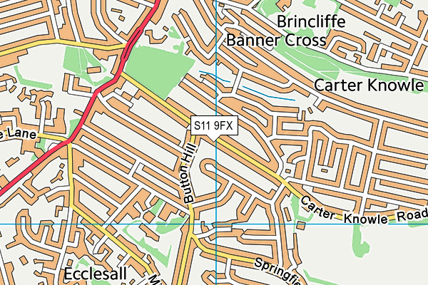 S11 9FX map - OS VectorMap District (Ordnance Survey) S11 9FX map - OS VectorMap District (Ordnance Survey)