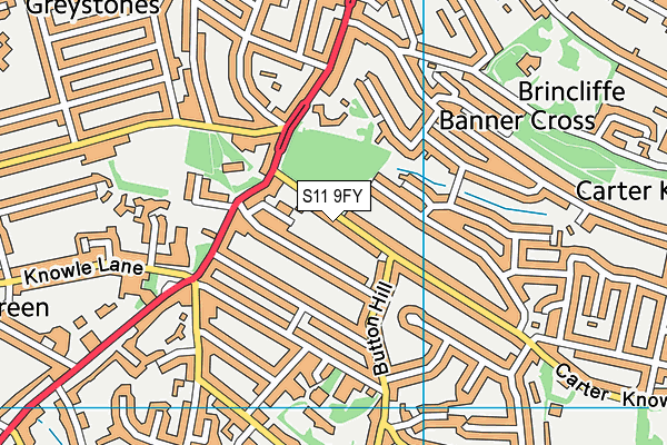 S11 9FY map - OS VectorMap District (Ordnance Survey) S11 9FY map - OS VectorMap District (Ordnance Survey)
