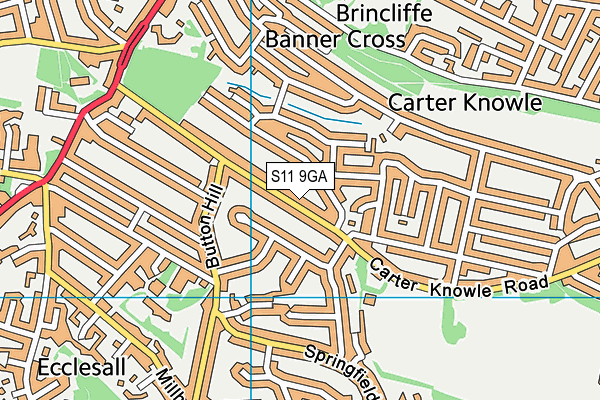 S11 9GA map - OS VectorMap District (Ordnance Survey) S11 9GA map - OS VectorMap District (Ordnance Survey)