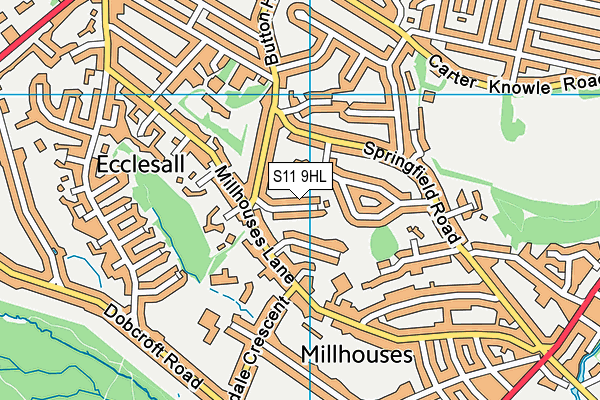 S11 9HL map - OS VectorMap District (Ordnance Survey) S11 9HL map - OS VectorMap District (Ordnance Survey)