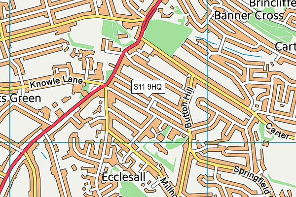 S11 9HQ map - OS VectorMap District (Ordnance Survey) S11 9HQ map - OS VectorMap District (Ordnance Survey)