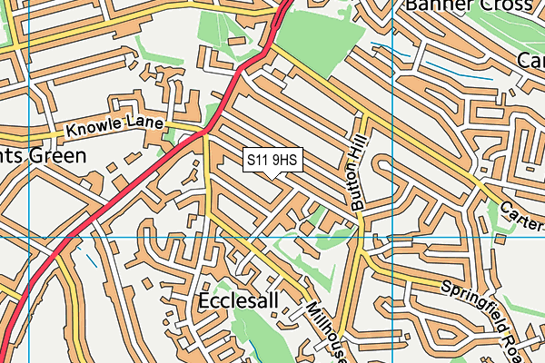 S11 9HS map - OS VectorMap District (Ordnance Survey)