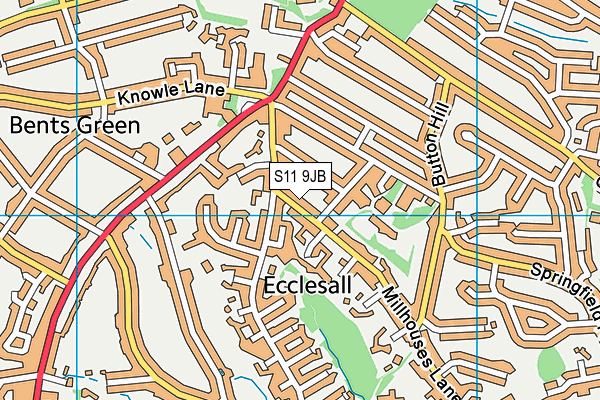 S11 9JB map - OS VectorMap District (Ordnance Survey) S11 9JB map - OS VectorMap District (Ordnance Survey)