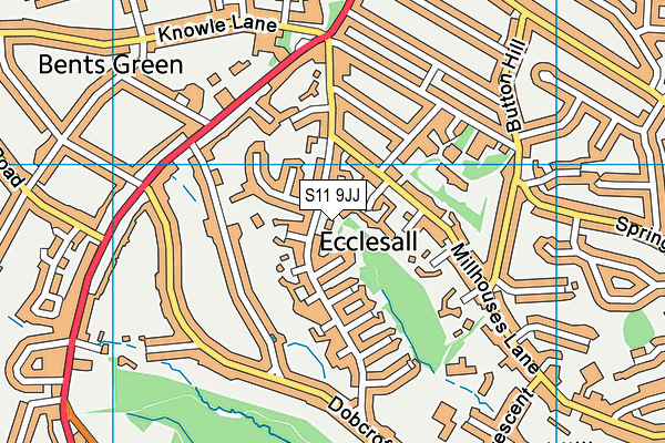 S11 9JJ map - OS VectorMap District (Ordnance Survey) S11 9JJ map - OS VectorMap District (Ordnance Survey)