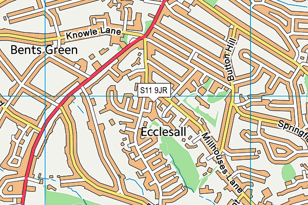 S11 9JR map - OS VectorMap District (Ordnance Survey) S11 9JR map - OS VectorMap District (Ordnance Survey)