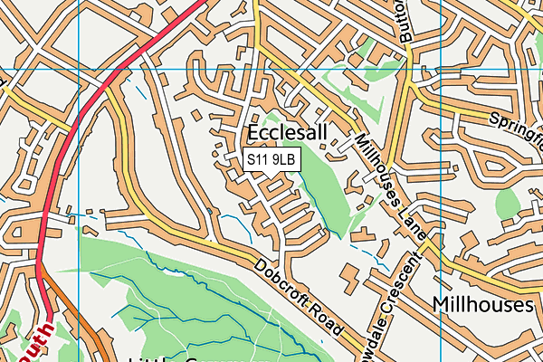 S11 9LB map - OS VectorMap District (Ordnance Survey) S11 9LB map - OS VectorMap District (Ordnance Survey)