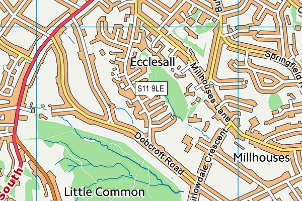S11 9LE map - OS VectorMap District (Ordnance Survey) S11 9LE map - OS VectorMap District (Ordnance Survey)