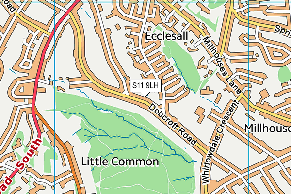 S11 9LH map - OS VectorMap District (Ordnance Survey) S11 9LH map - OS VectorMap District (Ordnance Survey)