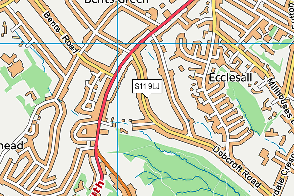 S11 9LJ map - OS VectorMap District (Ordnance Survey)
