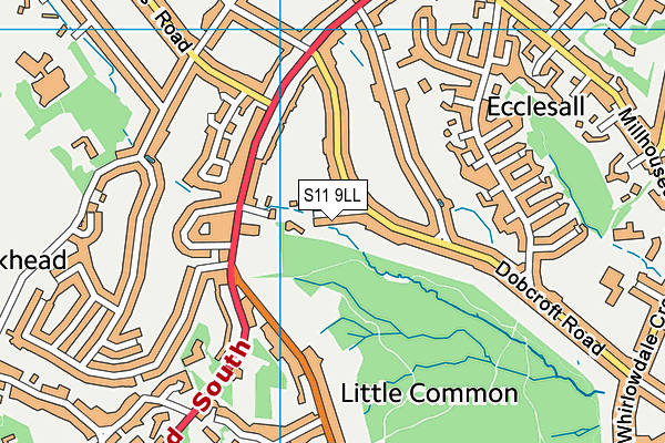 S11 9LL map - OS VectorMap District (Ordnance Survey) S11 9LL map - OS VectorMap District (Ordnance Survey)