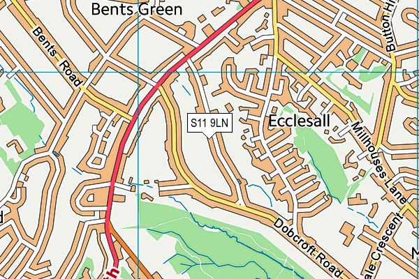 S11 9LN map - OS VectorMap District (Ordnance Survey) S11 9LN map - OS VectorMap District (Ordnance Survey)