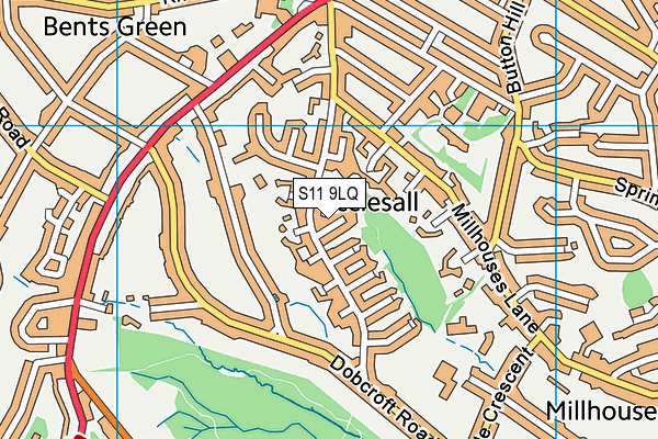S11 9LQ map - OS VectorMap District (Ordnance Survey)