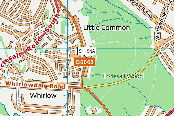 S11 9NA map - OS VectorMap District (Ordnance Survey)