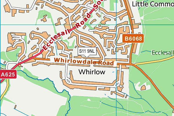 S11 9NL map - OS VectorMap District (Ordnance Survey)