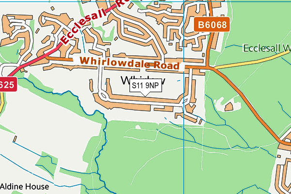 S11 9NP map - OS VectorMap District (Ordnance Survey) S11 9NP map - OS VectorMap District (Ordnance Survey)
