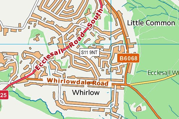 S11 9NT map - OS VectorMap District (Ordnance Survey)