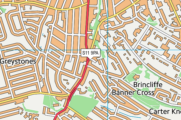 S11 9PA map - OS VectorMap District (Ordnance Survey) S11 9PA map - OS VectorMap District (Ordnance Survey)