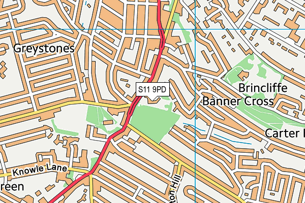 S11 9PD map - OS VectorMap District (Ordnance Survey) S11 9PD map - OS VectorMap District (Ordnance Survey)