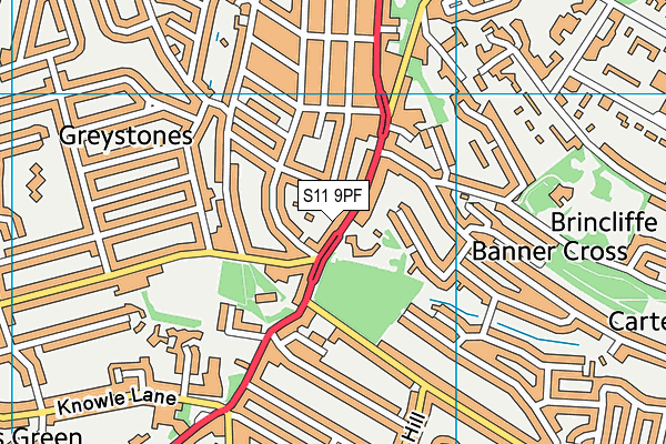 S11 9PF map - OS VectorMap District (Ordnance Survey) S11 9PF map - OS VectorMap District (Ordnance Survey)