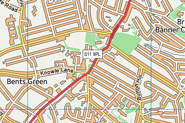 S11 9PL map - OS VectorMap District (Ordnance Survey) S11 9PL map - OS VectorMap District (Ordnance Survey)