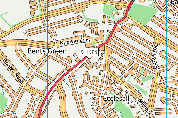 S11 9PN map - OS VectorMap District (Ordnance Survey)