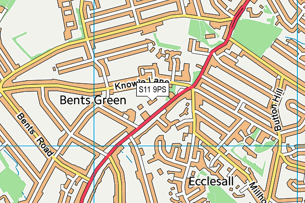 S11 9PS map - OS VectorMap District (Ordnance Survey)