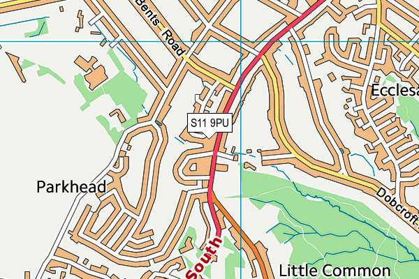 S11 9PU map - OS VectorMap District (Ordnance Survey) S11 9PU map - OS VectorMap District (Ordnance Survey)