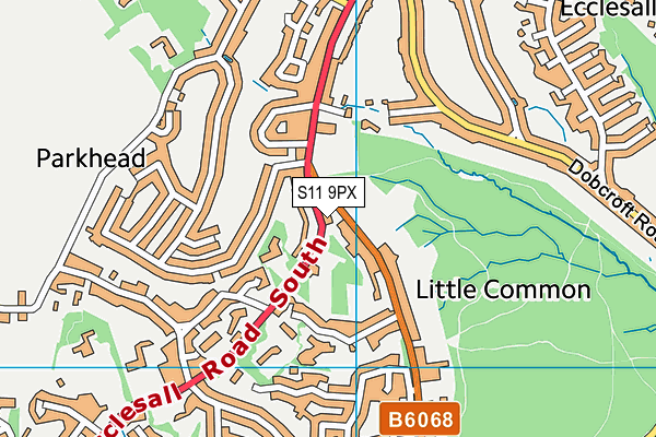 S11 9PX map - OS VectorMap District (Ordnance Survey) S11 9PX map - OS VectorMap District (Ordnance Survey)