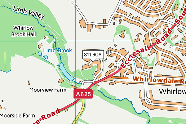 S11 9QA map - OS VectorMap District (Ordnance Survey) S11 9QA map - OS VectorMap District (Ordnance Survey)