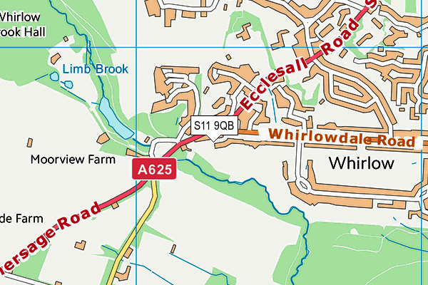 S11 9QB map - OS VectorMap District (Ordnance Survey) S11 9QB map - OS VectorMap District (Ordnance Survey)