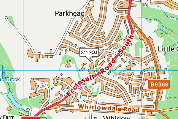S11 9QJ map - OS VectorMap District (Ordnance Survey) S11 9QJ map - OS VectorMap District (Ordnance Survey)