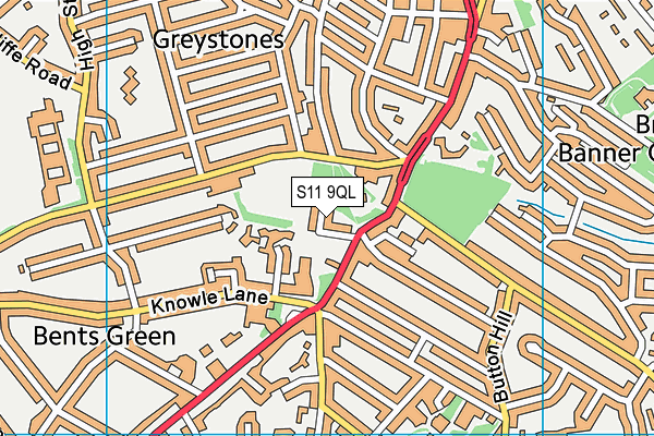 S11 9QL map - OS VectorMap District (Ordnance Survey) S11 9QL map - OS VectorMap District (Ordnance Survey)
