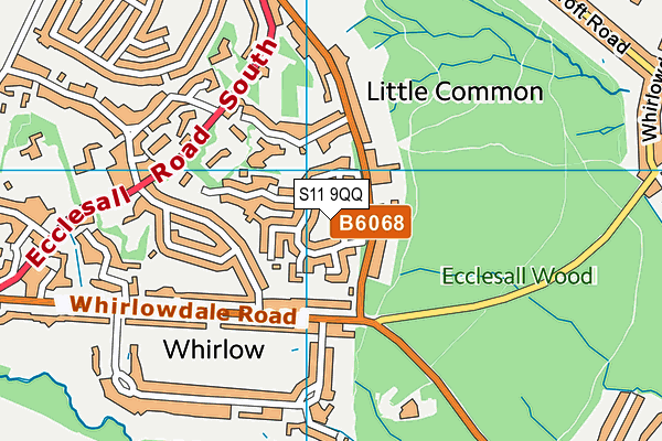 S11 9QQ map - OS VectorMap District (Ordnance Survey)