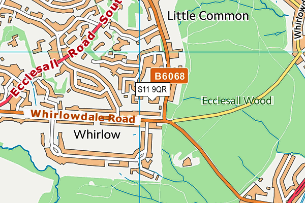 S11 9QR map - OS VectorMap District (Ordnance Survey)